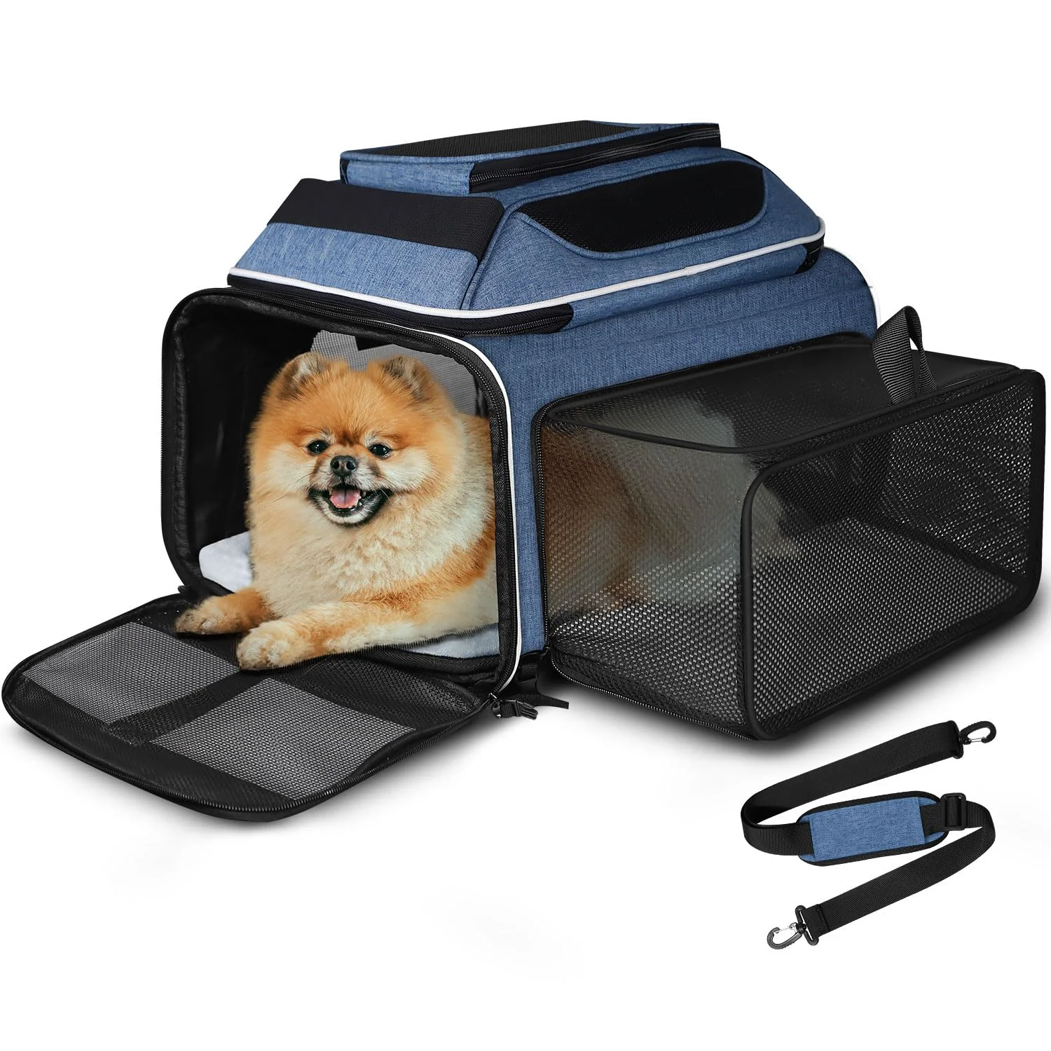 Durable Petskd Top Side Expandable Pet Carrier — Alaska- Soft-Sided Under-Seat Carrier Original