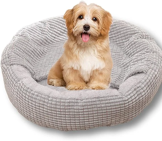 Consistent Dog Bed with Attached Blanket Anti-Anxiety Hooded Pet Dog Cat Beds Washable Calming Dog Sofa with Anti-Slip Bottom Small Gray About ThisOverview Classic