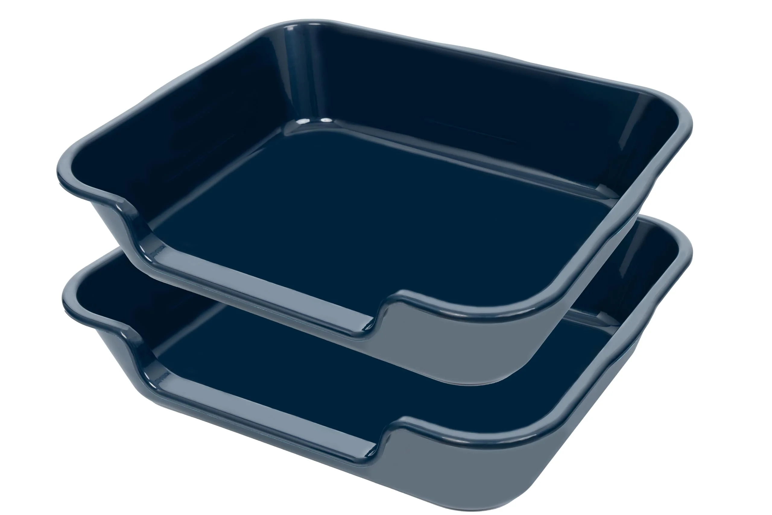 Classic Ying Tutu 2-Pack Extra Large Cat Litter Box – Low Entry ABS Material Senior Big Cats Lightweight