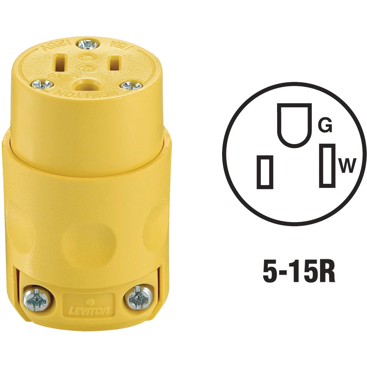 Soft Do it 15A 125V 3-Wire 2-Pole Residential Grade Cord Connector Minimalist