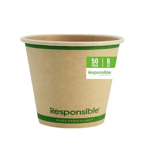Classic Compostable 8 oz Paper Cups 50 Count Professional