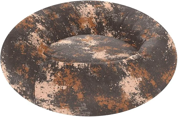 Dependable Brown Grey Mottled Pattern Pet Dog Beds Calming Anti Anxiety fluffier Calming Bed for Medium Size Pets SuppliesAbout ThisOverview Fine Crafted