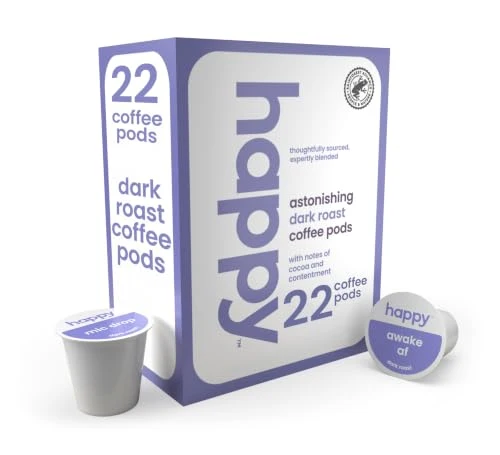 Premium Happy Coffee Dark Roast Coffee Pods 22 Count Excellent
