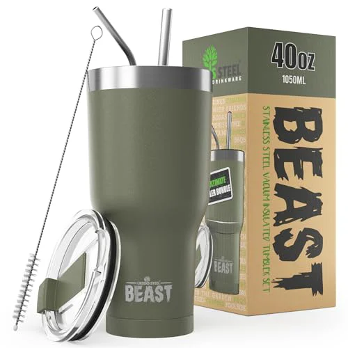 Flexible Beast 40 oz Tumbler Stainless Steel Vacuum Insulated Coffee Ice Cup Double Wall Travel Flask Smart