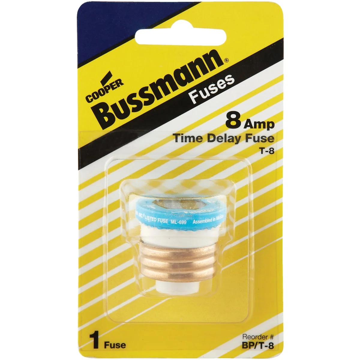 Fashionable Bussmann 8A BP T Time-Delay Plug Fuse Long-Lasting