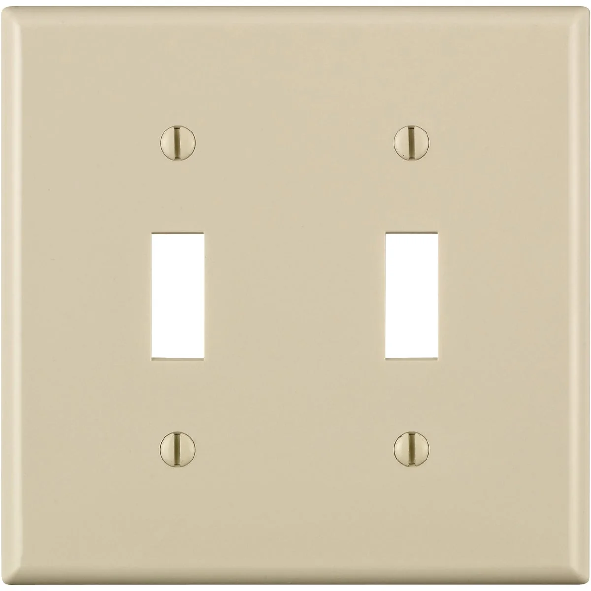 Reusable Leviton 2-Gang Thermoplastic Nylon Toggle Switch Wall Plate Light Almond World-Class