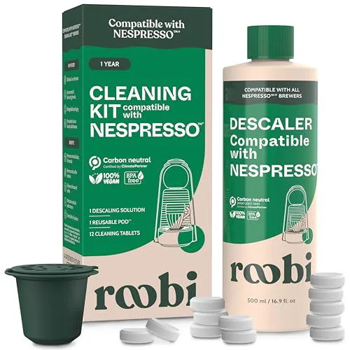 Refined Descaling and Cleaning Kit Compatible with Nespresso ine 16.9 Fl Oz Durable