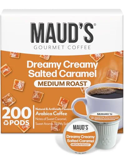 Easy-to-Use Salted Caramel Flavored Coffee Pods 200 Count Original