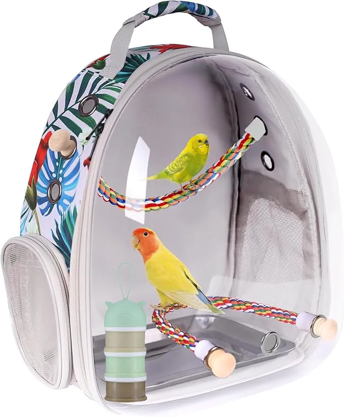 Artisan Bird Traval Carrier Cage Vet Transport Book Bag Floral Printed World-Class