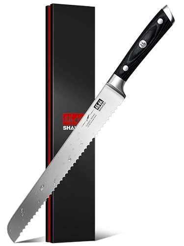 Fine Crafted 10 Inch Serrated Bread Sourdough Knife with Wood Handle Fashionable