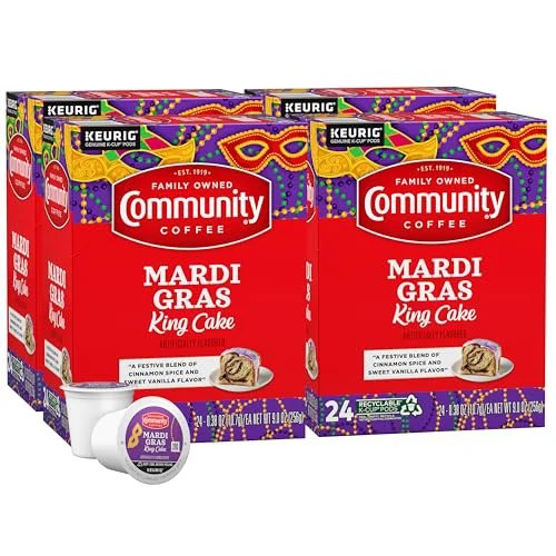 Durable Mardi Gras King Cake Flavored 96 Count Coffee Pods User-Friendly