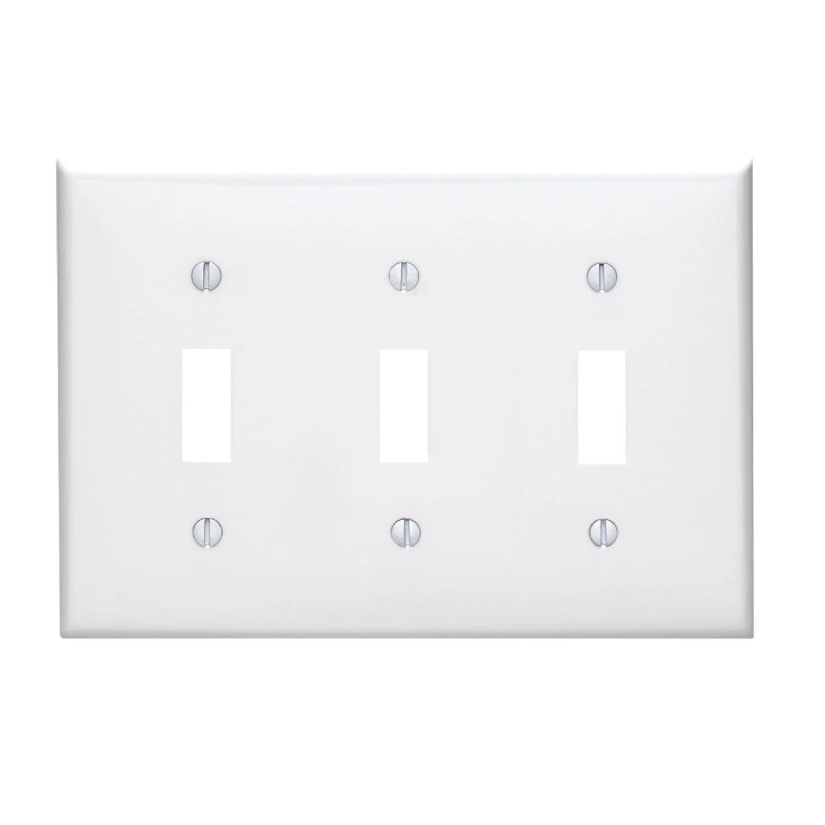 Clean Leviton 3-Gang Thermoplastic Nylon Toggle Switch Wall Plate White Casual