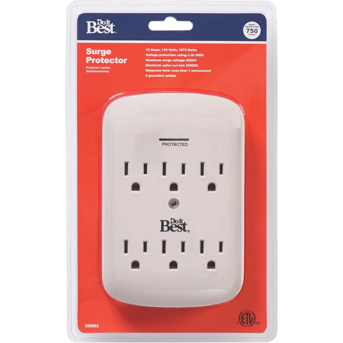 Top-Quality Do it 6-Outlet 15A Gray Surge Tap World-Class