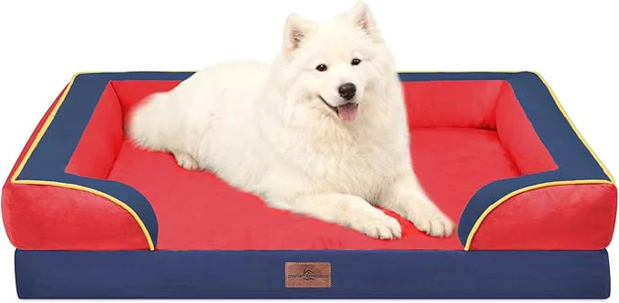 Enhanced Comfort Expression Orthopedic Dog Bed for Large Dogs 36×27 Inch Waterproof Egg Crate Foam Large Pet Bed with Removable Bolsters Dog Couch with Washable Cover Non-Slip Bottom KansasAbout ThisOverview Exclusive