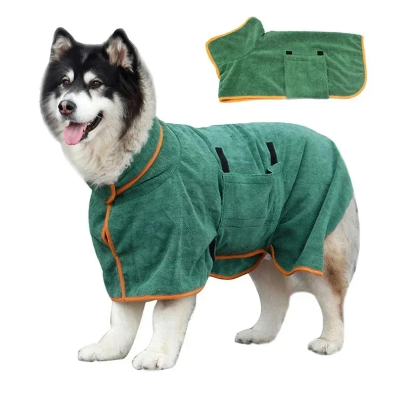 Soft Μπουρνούζι για σκύλους Green