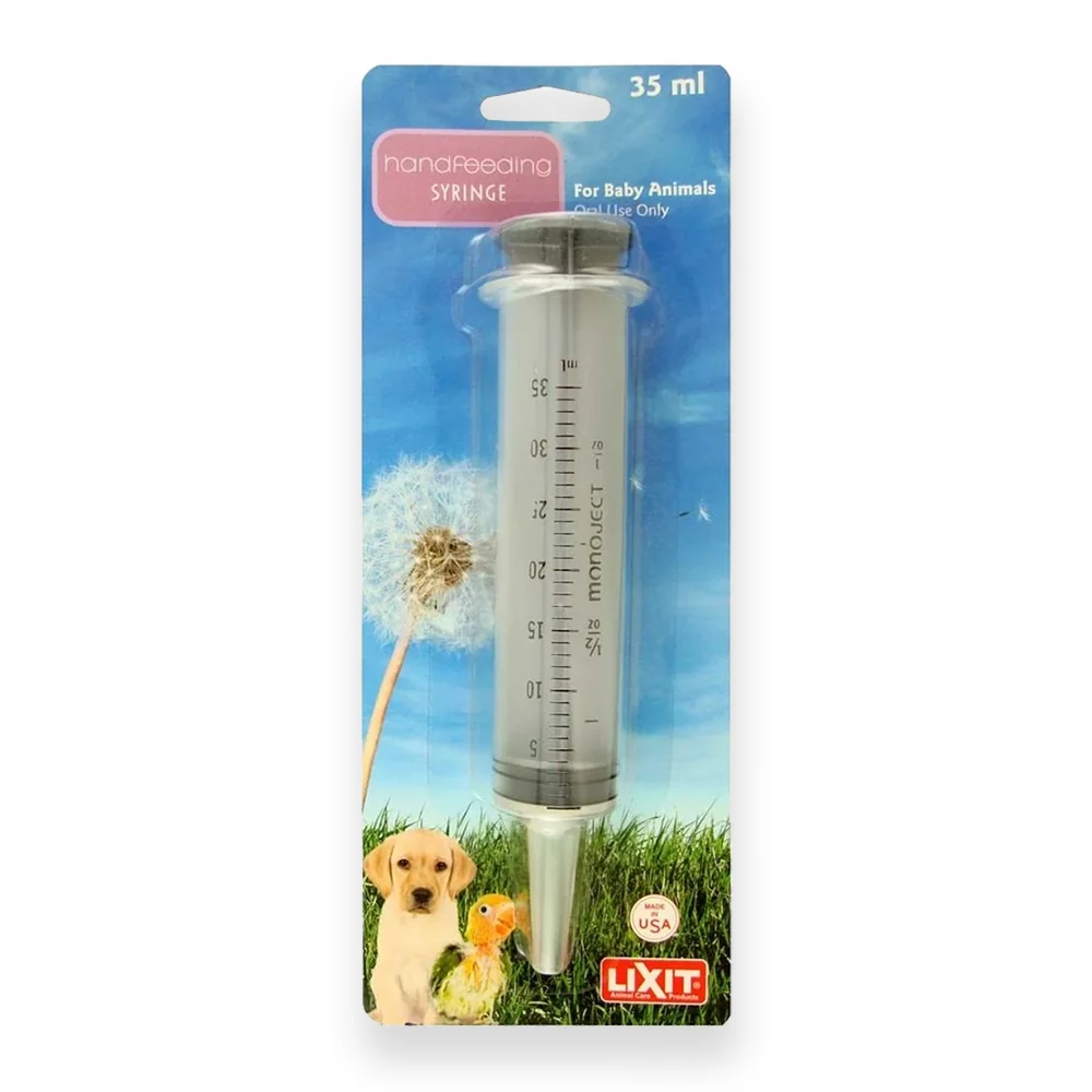 Pure Lixit Hand Feeding Syringe for Baby Animals 35 ml Flexible