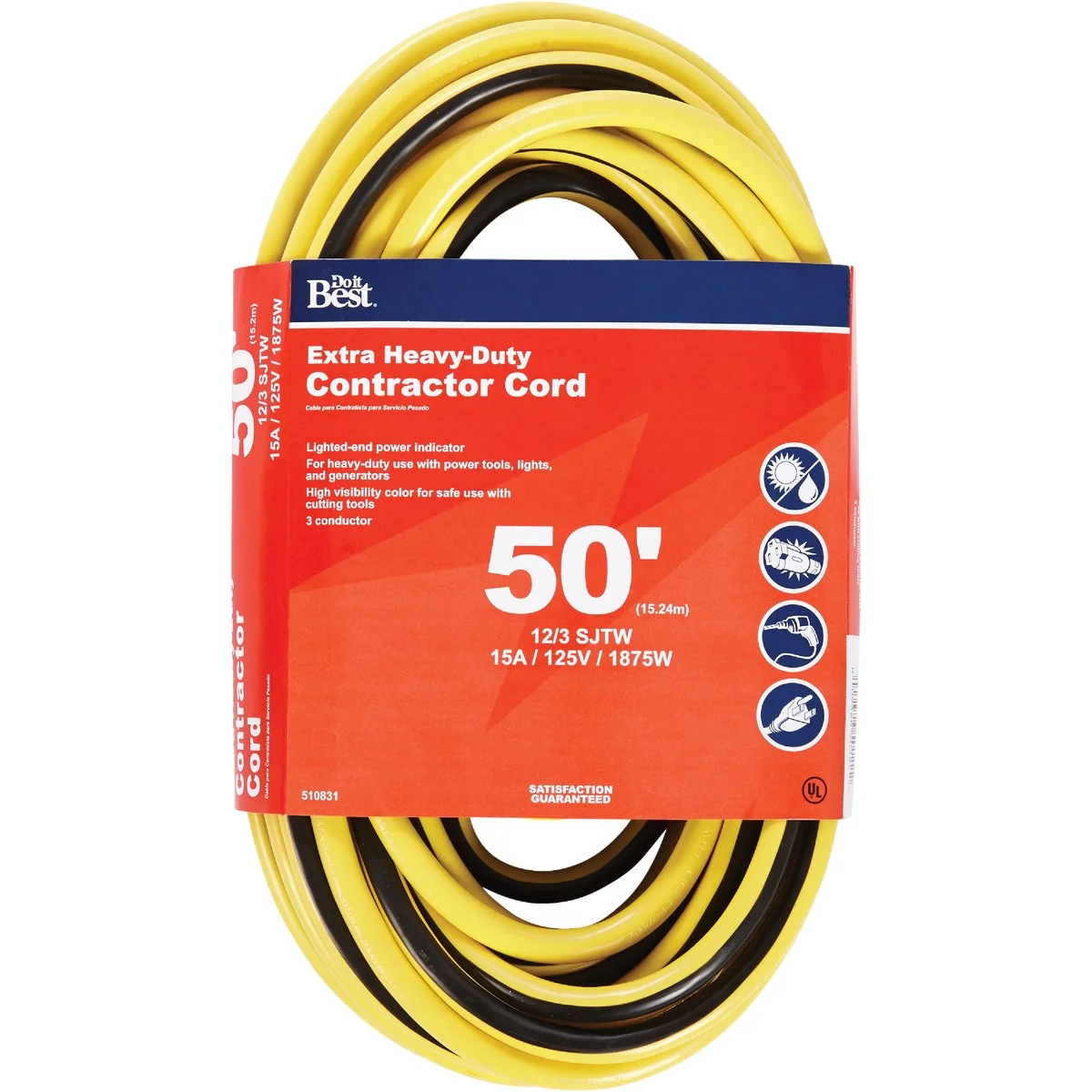 Eco-Friendly Do it 50 Ft. 12 3 Extra Heavy-Duty Contractor Extension Cord Artisan