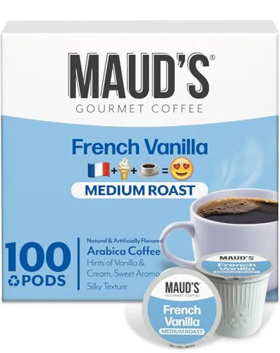 Classic French Vanilla Medium Roast Coffee Pods 100 Count Enhanced