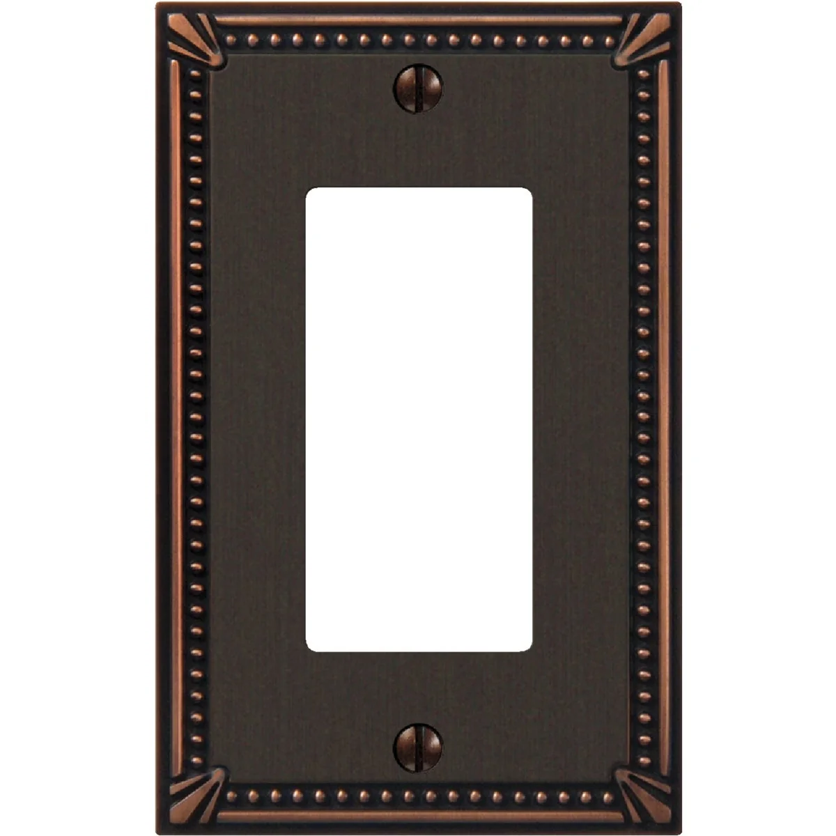 Selected Amerelle Imperial 1-Gang Bead Cast Metal Rocker Decorator Wall Plate Aged Bronze Optimized