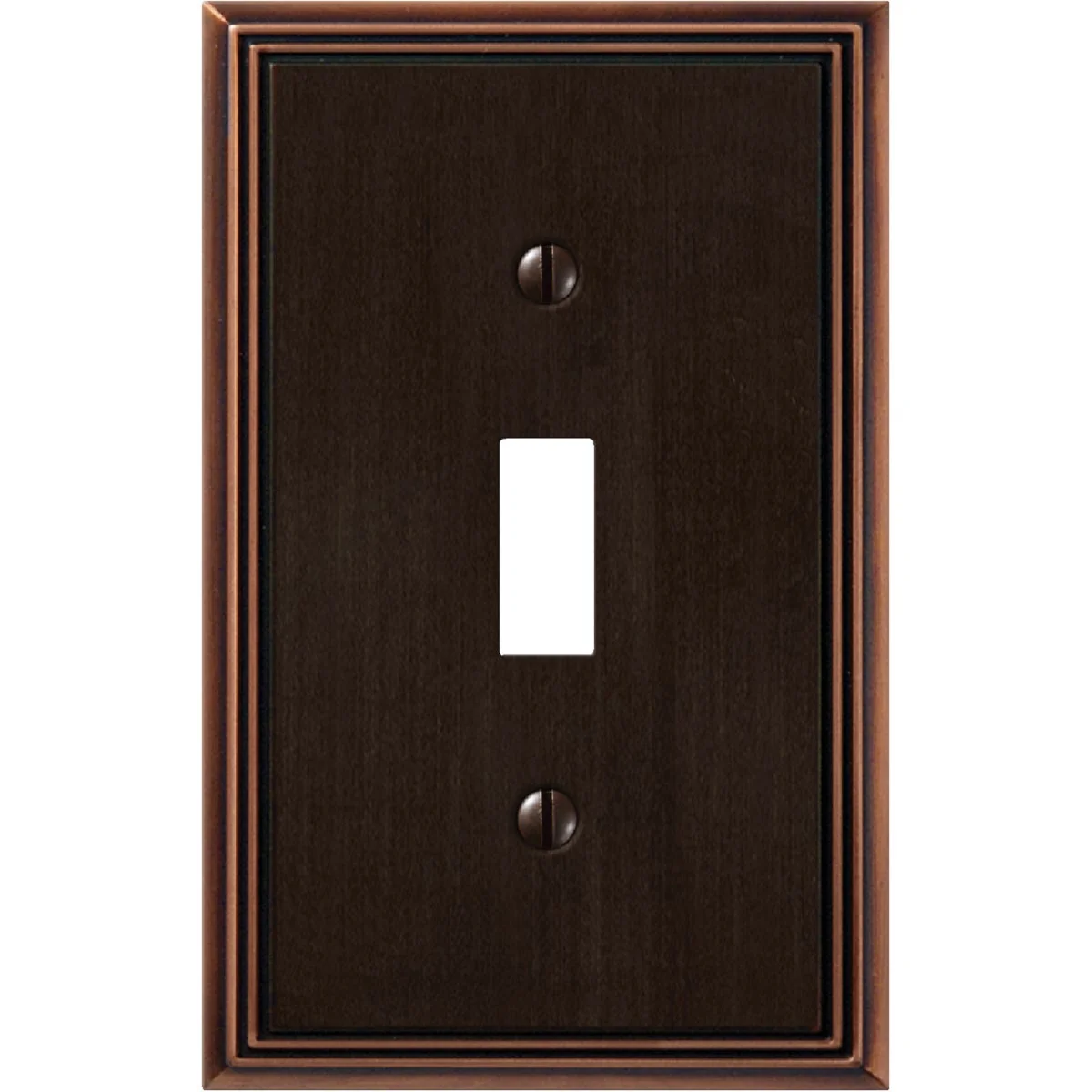 High-Grade Amerelle Metro Line 1-Gang Cast Metal Toggle Switch Wall Plate Aged Bronze Solid