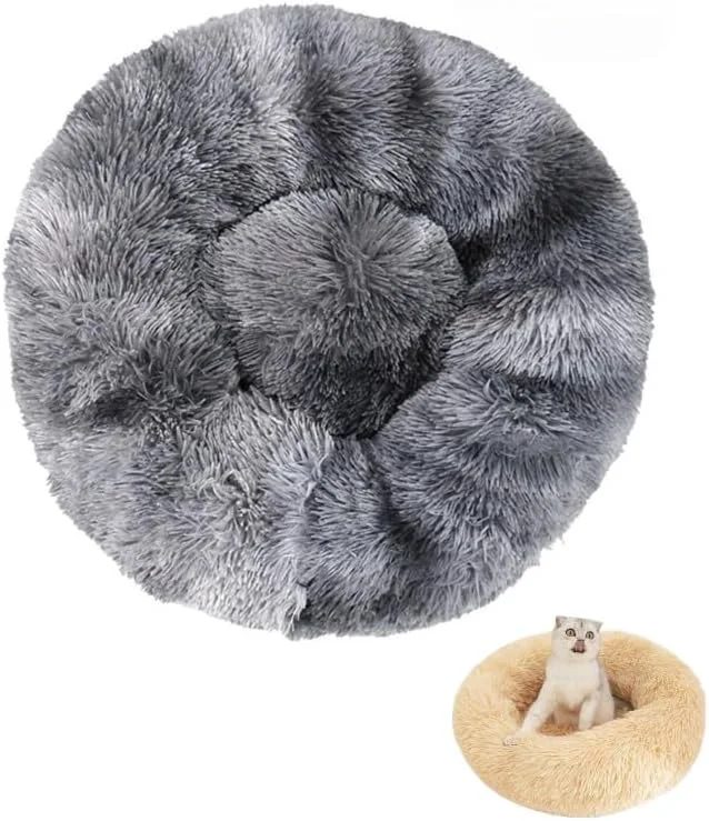 Consistent Anxiety Relief Dog Bed – Mr Fluffy Friend Anti-Anxiety Calming Plush Pet Bed for Chewing Crate Training Thunderstorm Stress A-Grey M-60CM About ThisOverview Convenient