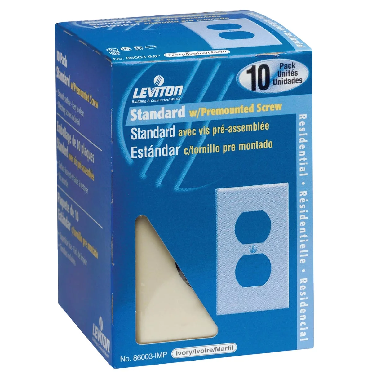 Trendy Leviton 1-Gang Smooth Plastic Outlet Wall Plate Ivory 10-Pack Premium Material
