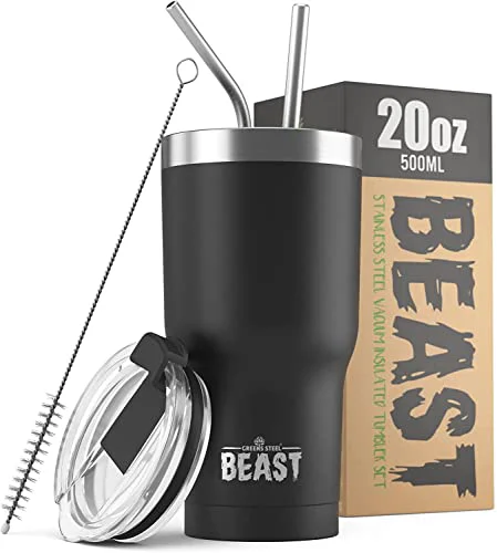 Trusted Beast 20 oz Tumbler Stainless Steel Vacuum Insulated Coffee Ice Cup Double Wall Travel Flask Durable