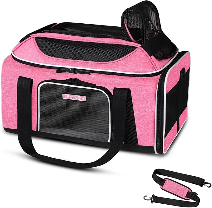 Contemporary Petskd Top-Expandable Pet Carrier 17x12x8.5 Inches JetBlue Allegiant Spirit Sophisticated