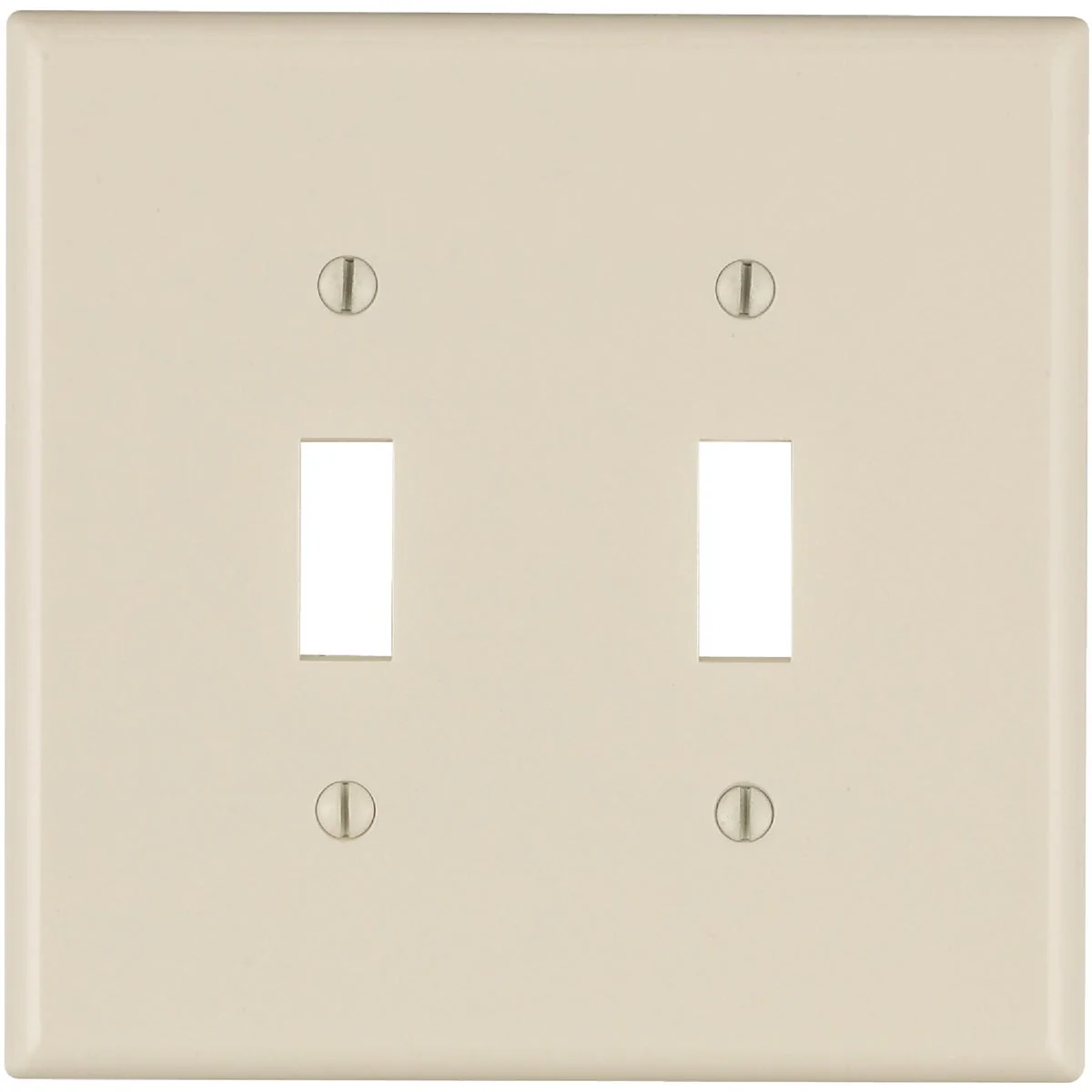 Practical Leviton 2-Gang Smooth Plastic Mid-Way Toggle Switch Wall Plate Light Almond Exceptional