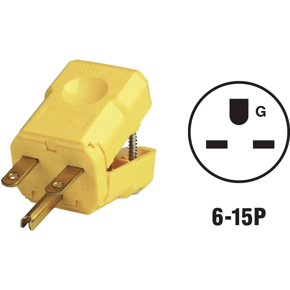 Detailed Leviton 15A 250V 3-Wire 2-Pole Python Cord Plug Comfortable