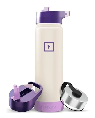 Fashionable 22 oz Wide Mouth Water Bottle with 3 Lids Premium Material