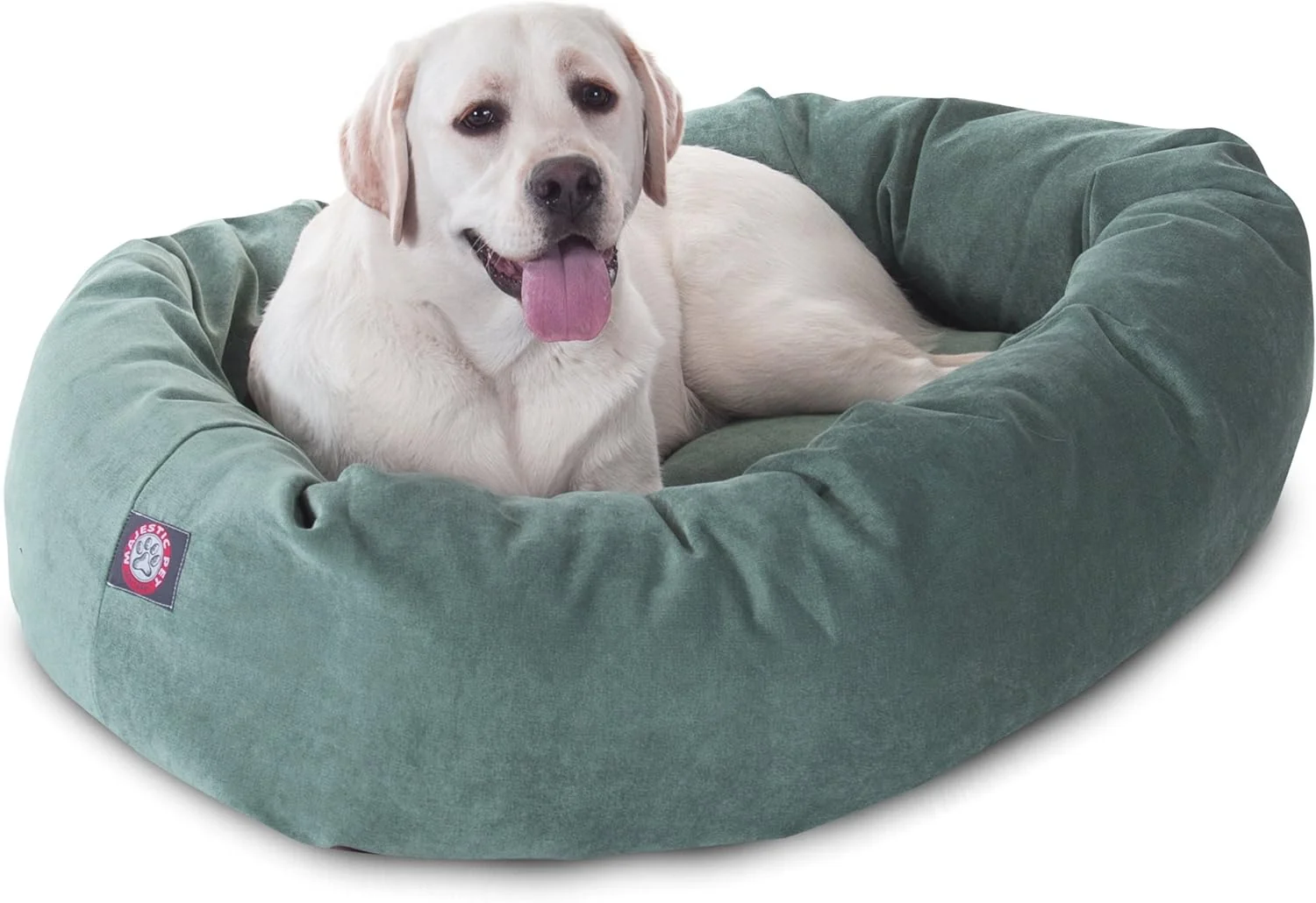 Trusted Majestic Pet 40 Inch Micro Velvet Calming Dog Bed Washable 40x29x9 inch – Cozy Soft Round Donut Dog Bed with Spine for Head Support – Pet Bed Large – Azure 2025 Flexible