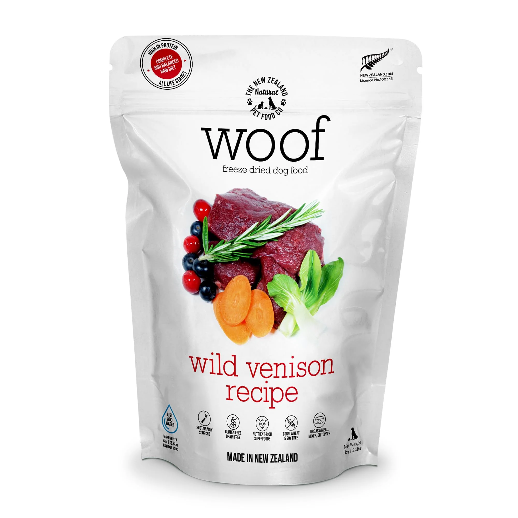 Original WOOF ze Dried Wild Venison Recipe – High-Protein Dog Food Toppers The New Zealand Natural Pet Food Co Artisan