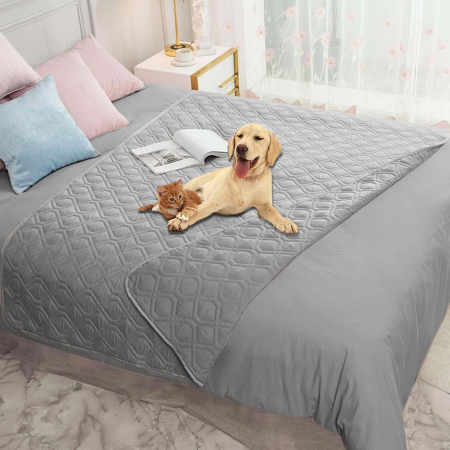 Premium Material Ameritex Waterproof Blanket Reversible Dog Bed Cover Pet Blanket for Furniture Bed Couch Sofa Responsible