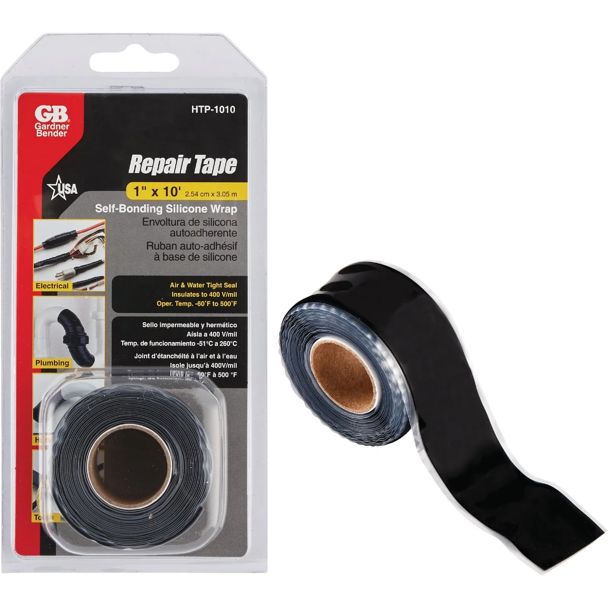 Trendy Gardner Bender Black 1 In. x 10 Ft. Self-Sealing Tape Durable