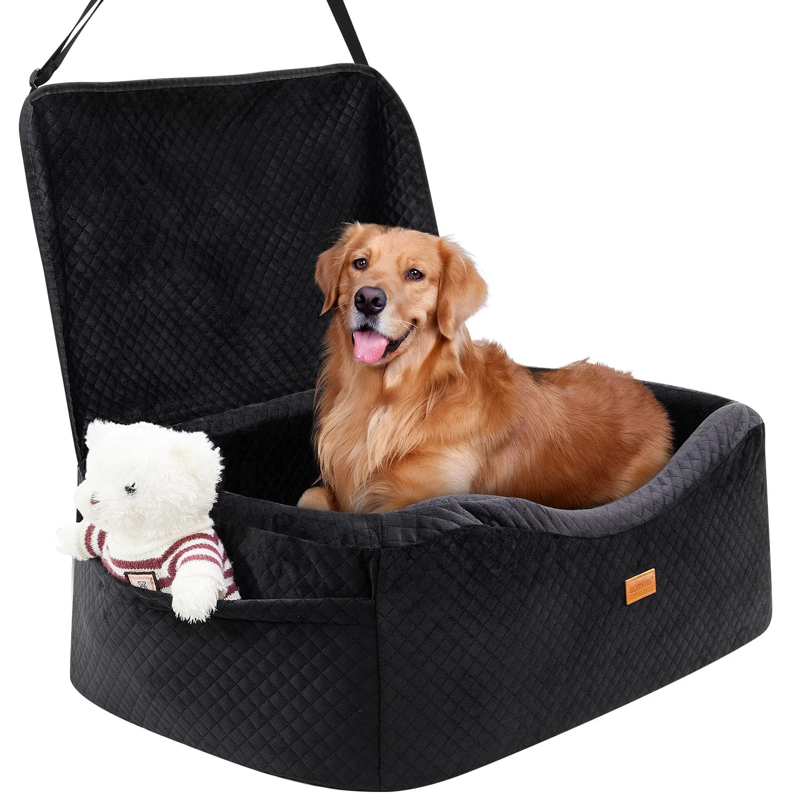 Lightweight BLVRYVIO Dog Car Seat for Large Dogs up to 60 lbs 4 Inches Memory Foam Dark Black Consistent