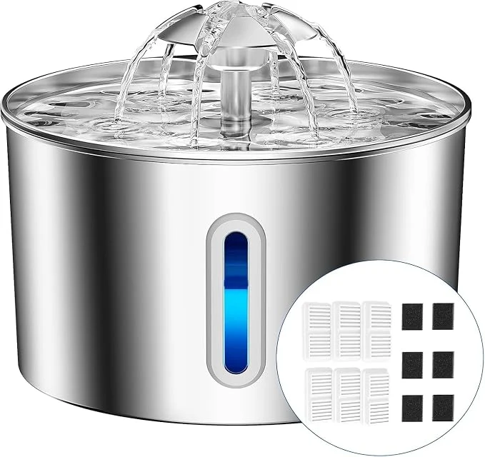 Top-Quality Cat Water Fountain Stainless Steel – 74oz 2.2L Corded Pet Water Dispenser Unique