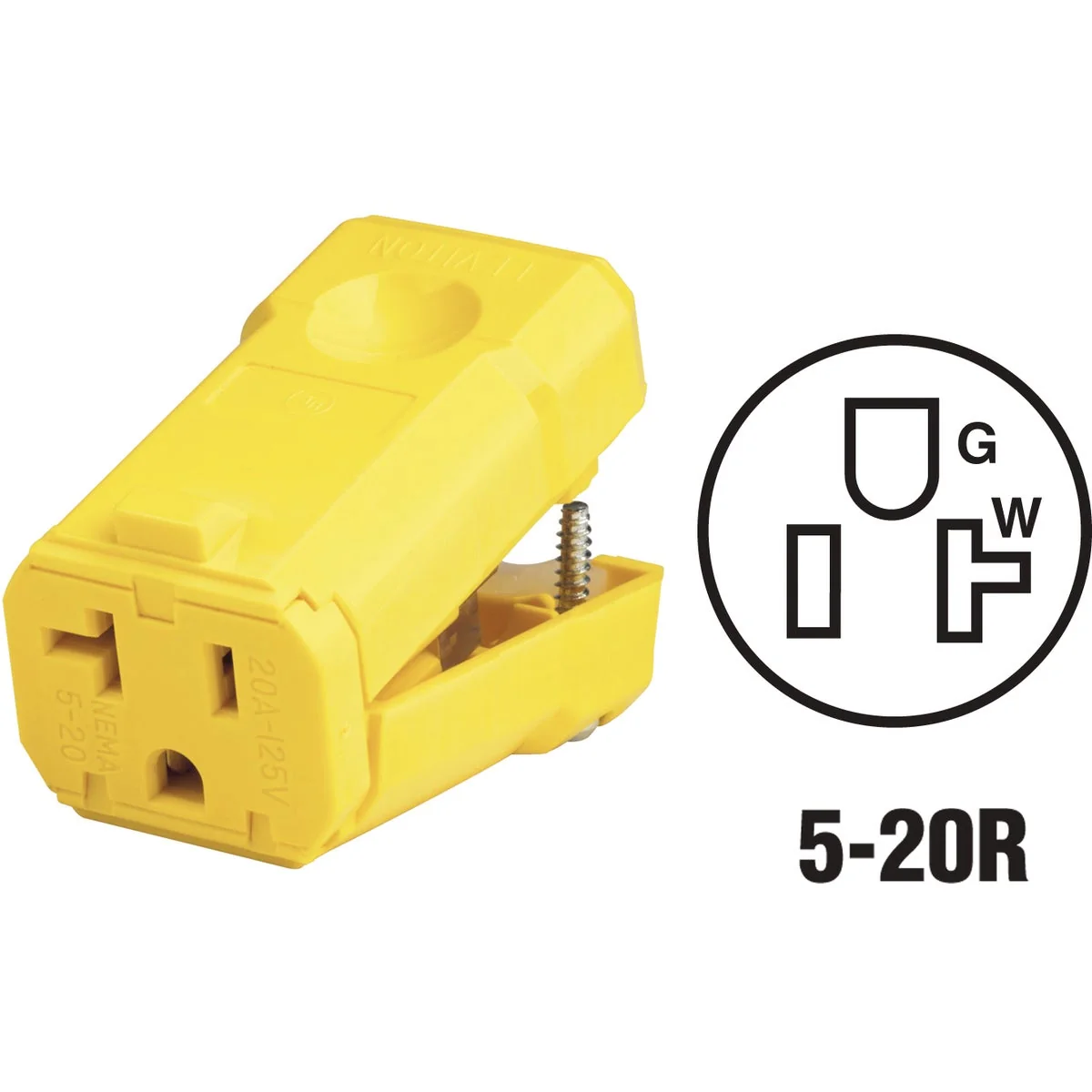 Smart Leviton 20A 125V 3-Wire 2-Pole Python Cord Connector Easy-to-Use
