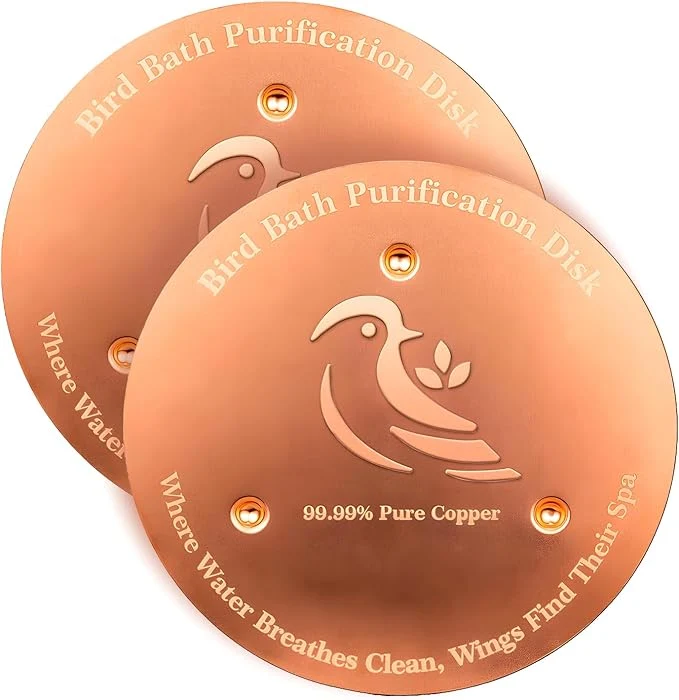 Secure 2 Pack Bird Bath Copper Disk Premium 0.6mm Sturdy 99.99 Pure Copper Disk Safe
