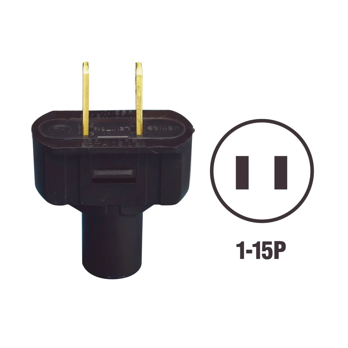 Authentic Leviton 15A 125V 2-Wire 2-Pole Vinyl Cord Plug Black High-Performance