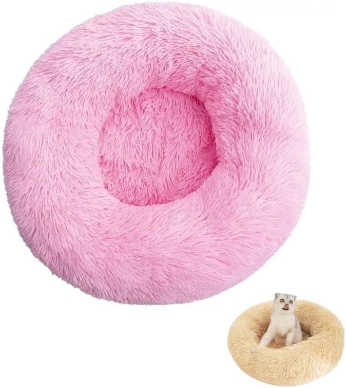 Consistent Anxiety Relief Dog Bed – Mr Fluffy Friend Anti-Anxiety Calming Plush Pet Bed for Chewing Crate Training Thunderstorm Stress A-Pink L-70CM About ThisOverview Reusable