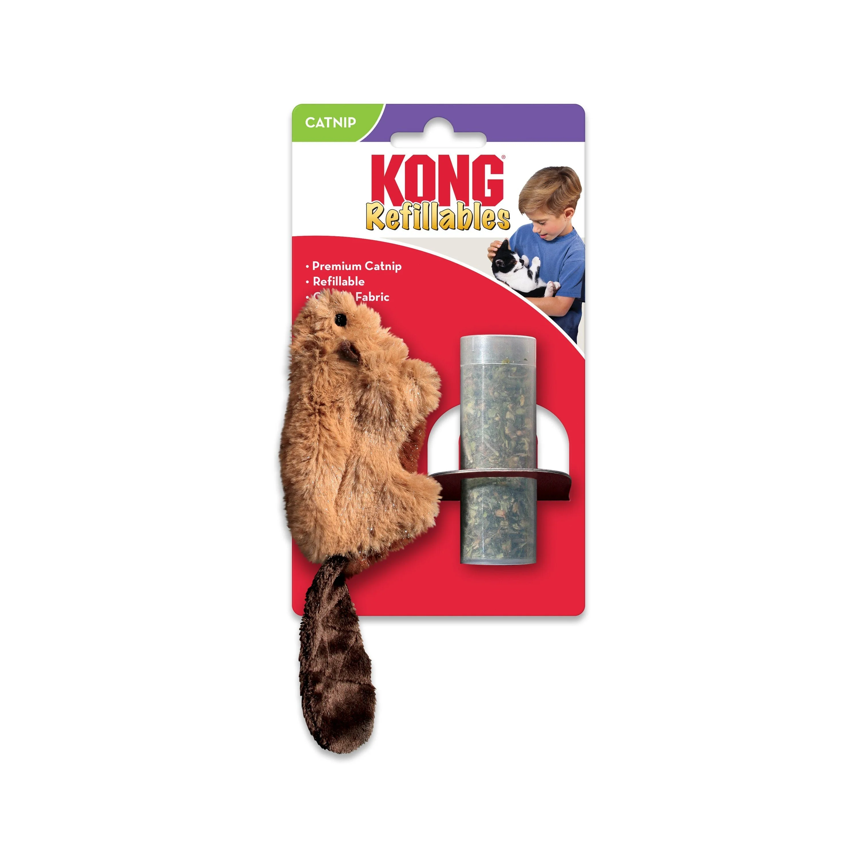 Efficient KONG Refillable Catnip Beaver Cat Toy Brown One Size Elite