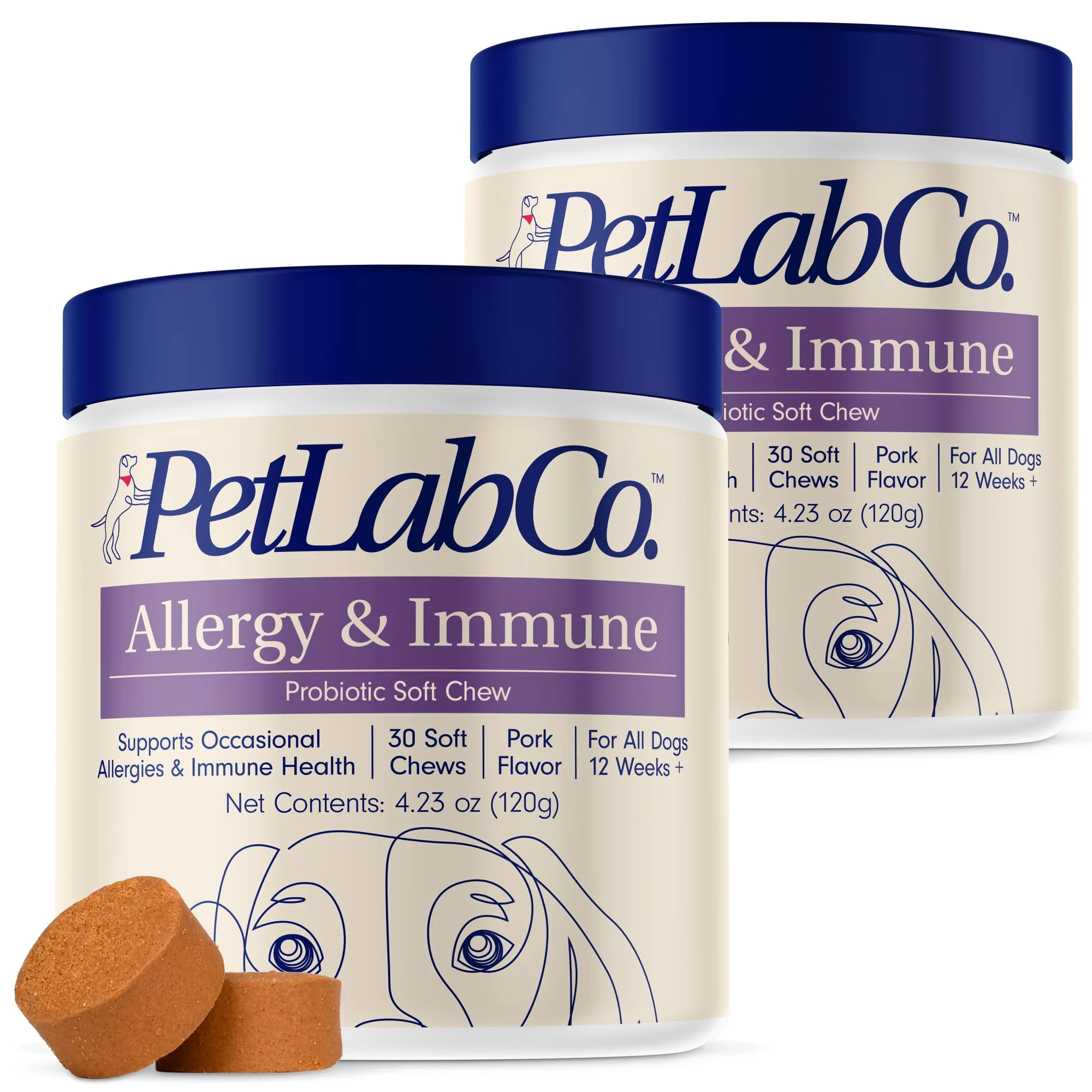 Fine Crafted PetLab Co Allergy Immune Probiotics for Dogs – Pork Flavor 60 Soft Chews Pack of 2 Trusted