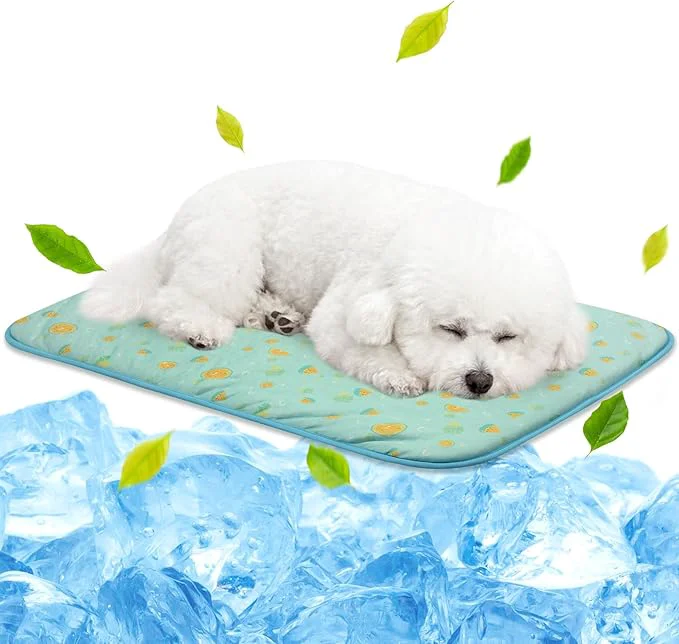 Trendy NWK Pet Cooling Mat -Q-Max 0.345 Ice Silk Cooling Mat for Dogs Cats Portable Washable Pet Cooling Blanket Car Seats Beds for Summer Green Fruit 27” X 20” X 0.3” About ThisOverview Sustainable