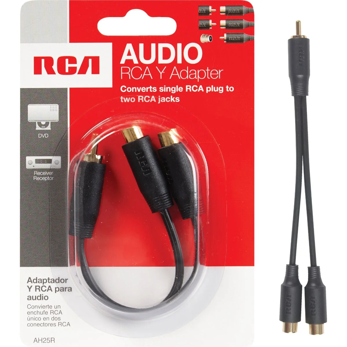 Sustainable RCA 3 In. Single Male to Double Female Y-Adapter Classic