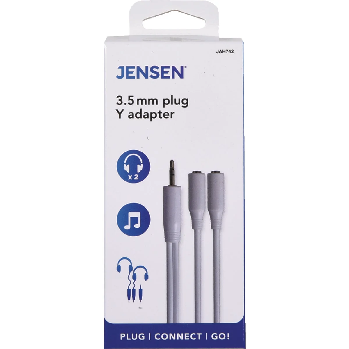 Soft Jensen 3 In. White Y-Splitter Audio Cable Proven