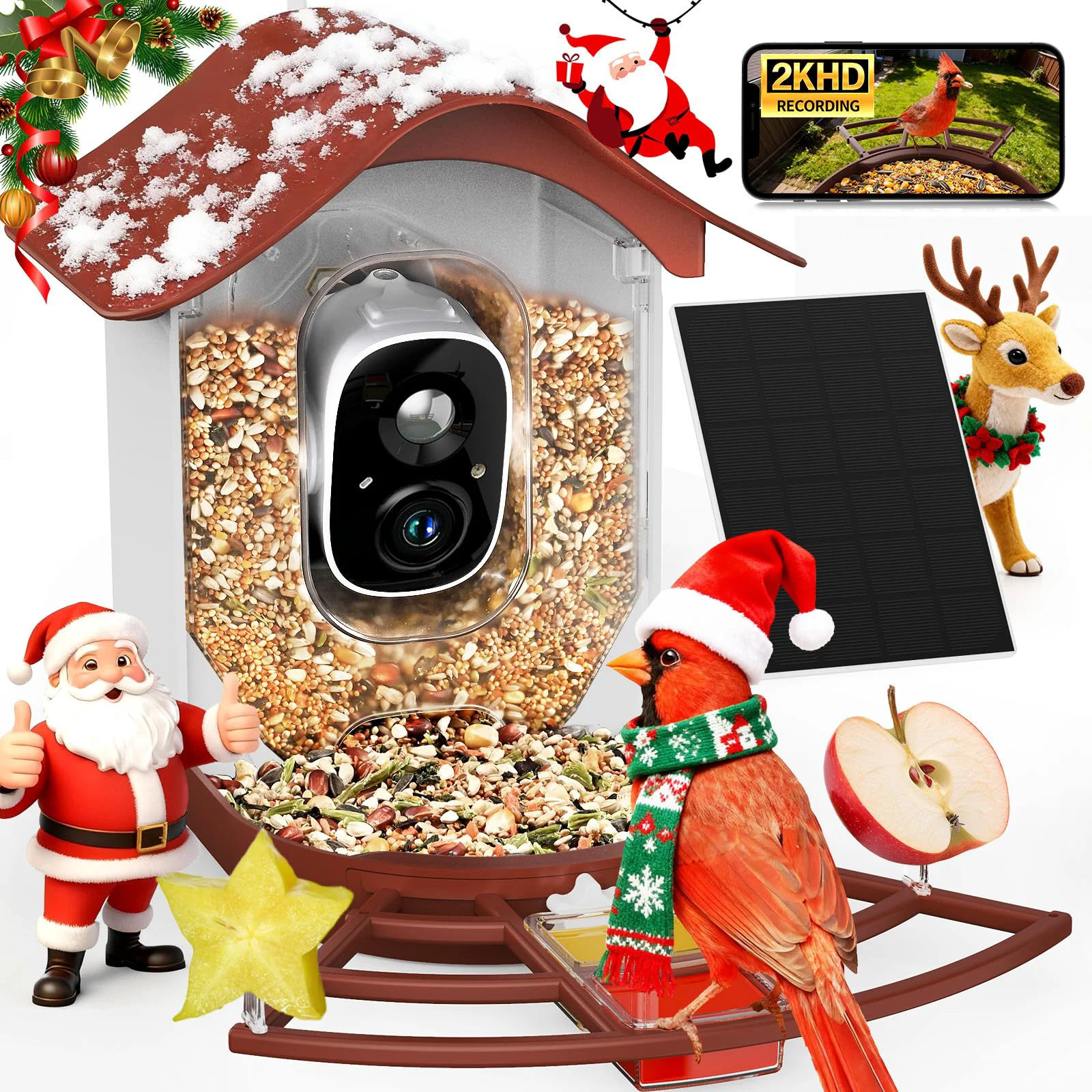 Superior PeckCam Smart Bird Feeder with 2K Camera AI Bird ID Solar Panel Proven