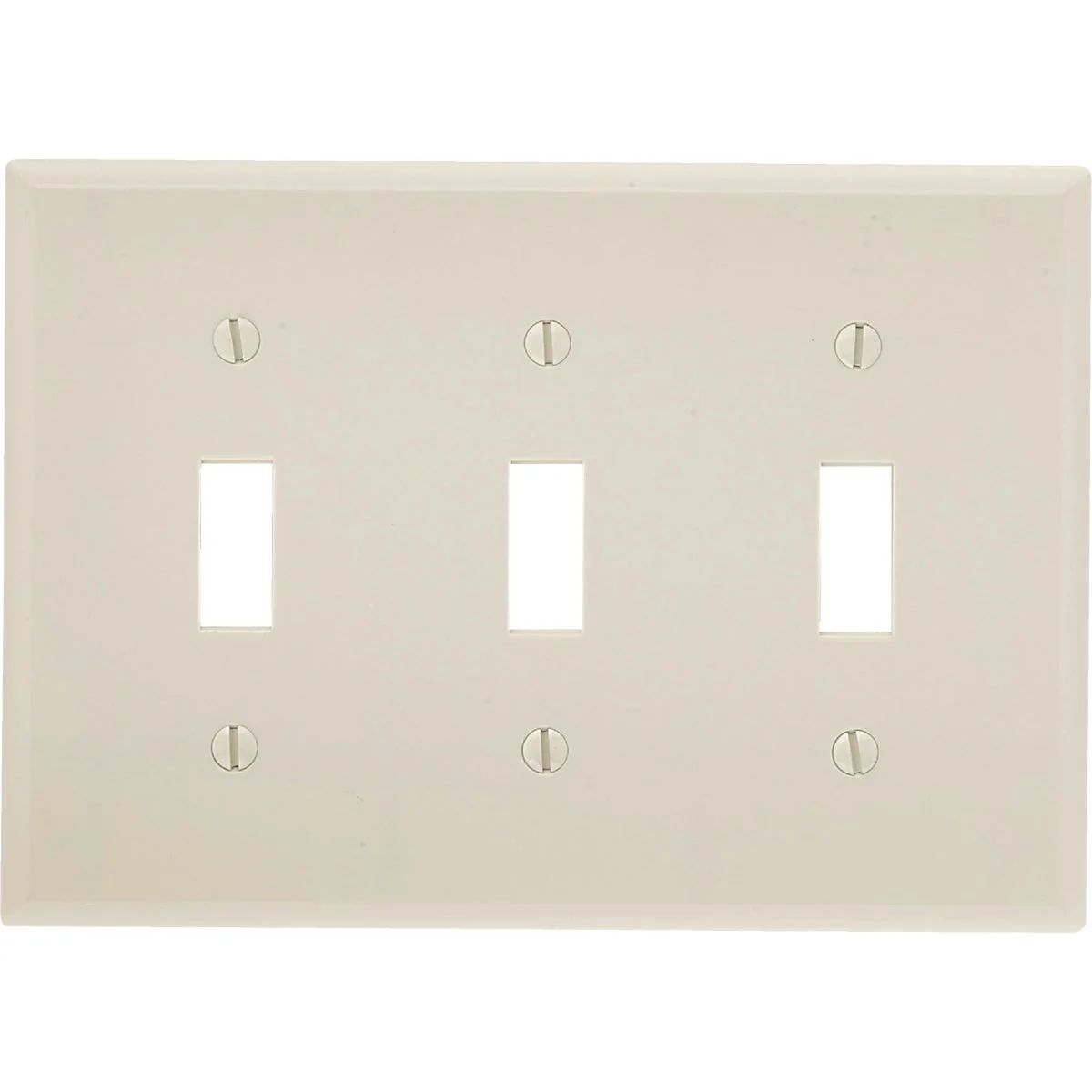 High-Grade Leviton 3-Gang Plastic Toggle Switch Wall Plate Light Almond Traditional