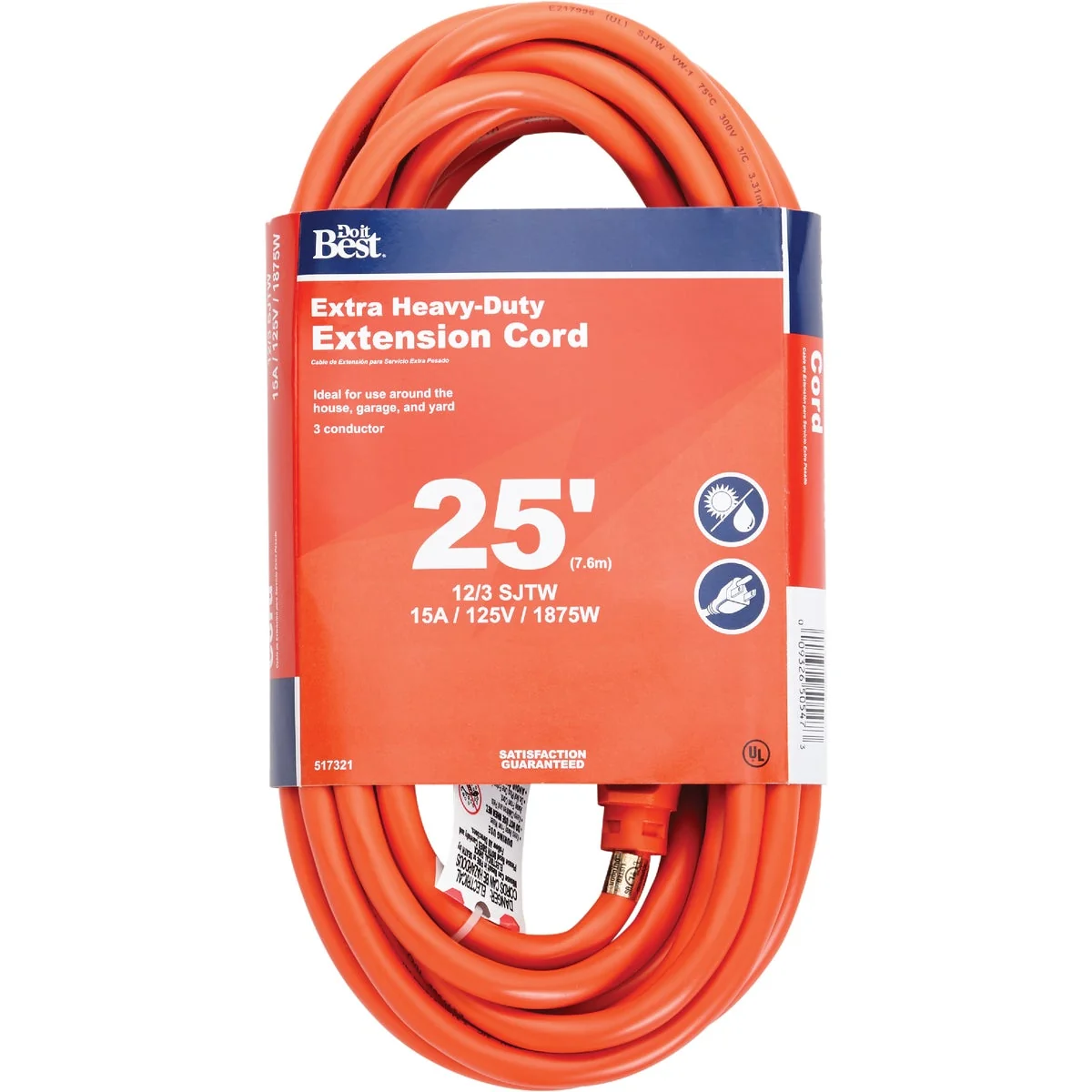Professional Do it 25 Ft. 12 3 Heavy-Duty Outdoor Extension Cord Fine