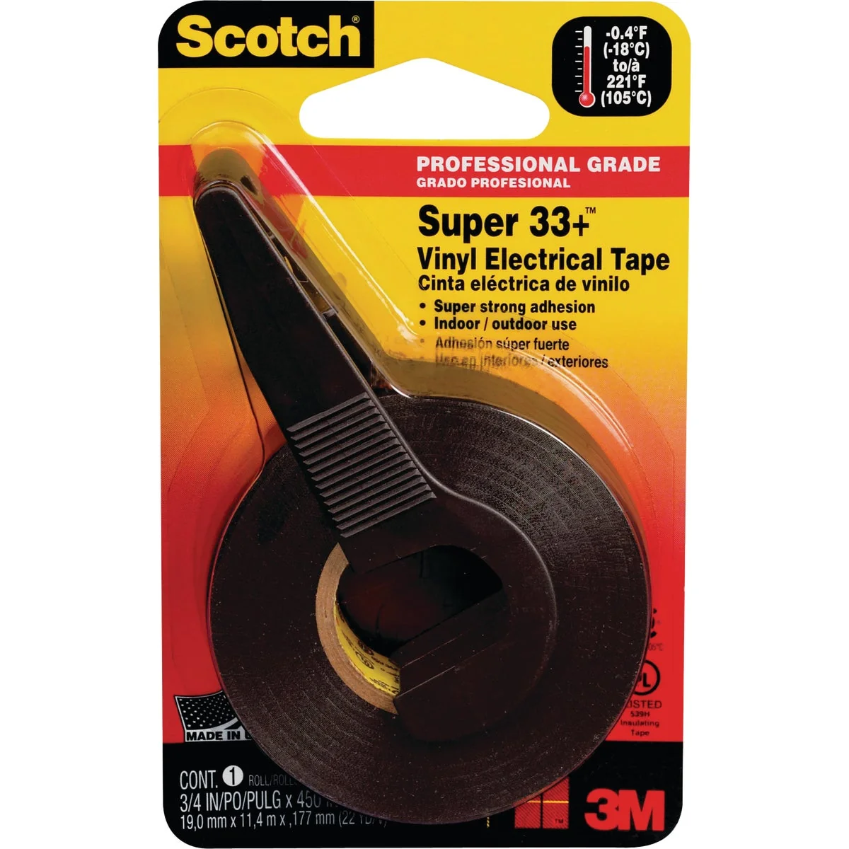 Easy-to-Use 3M Scotch General Application 3 4 In. x 450 In. Vinyl Plastic Electrical Tape Natural